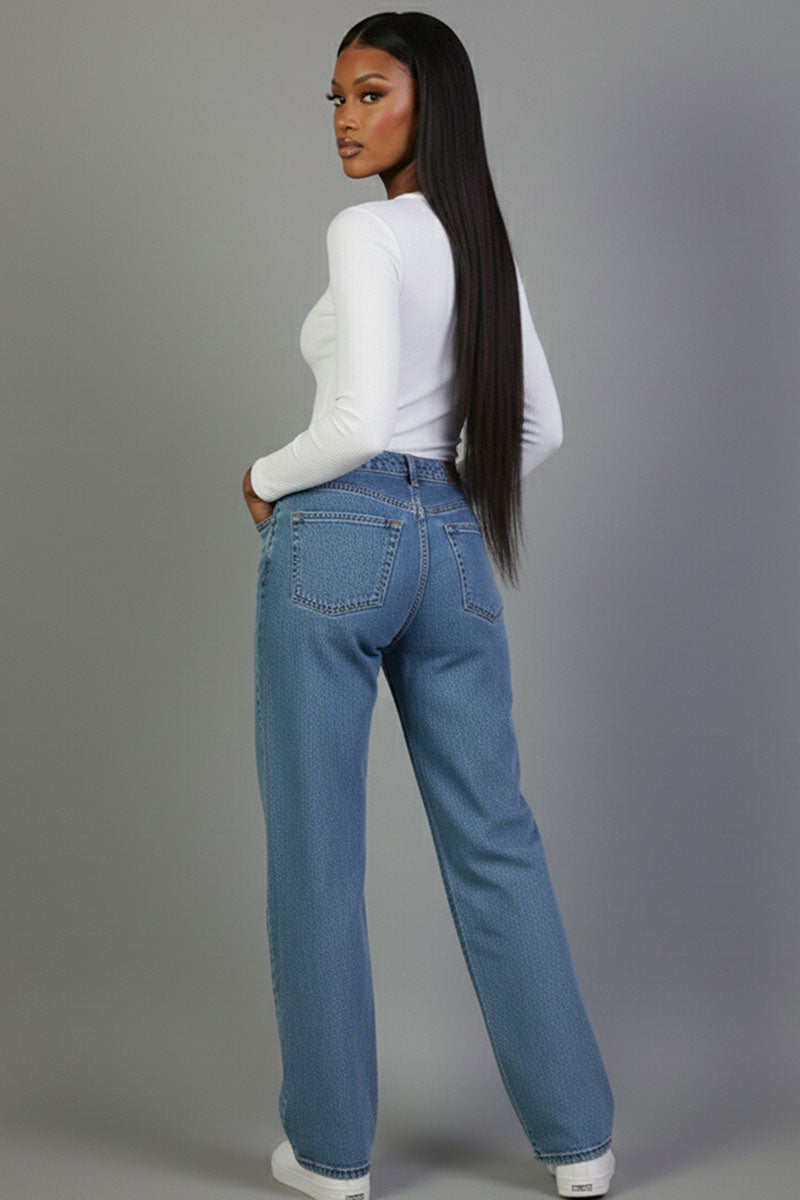 Ribbed Round Neck Long Sleeve Top