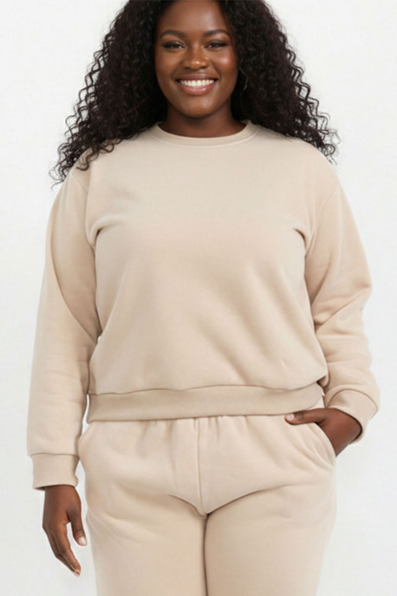 Plus Size Classic Poly Fleece Crewneck Pullover