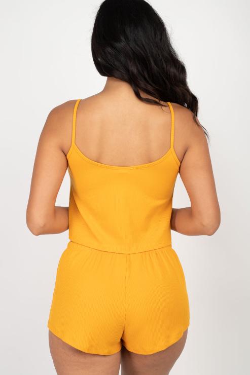Ribbed Strappy Top & Shorts Set