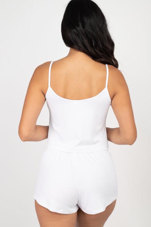 Ribbed Strappy Top & Shorts Set