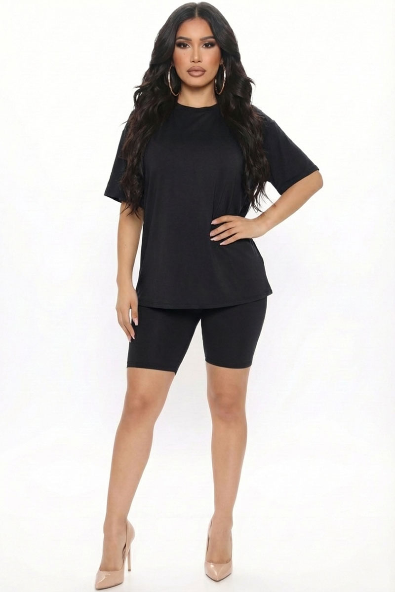 Loose Fit Top & Biker Shorts Set