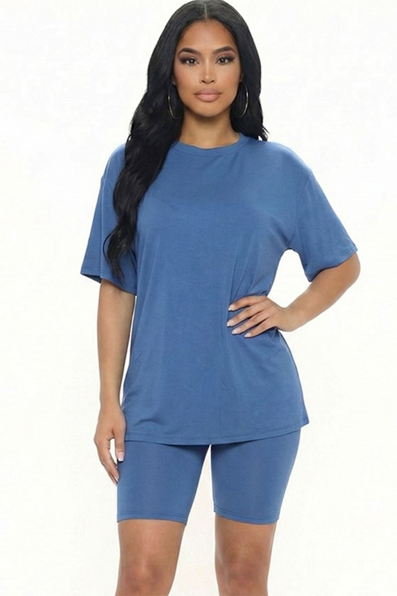 Loose Fit Top & Biker Shorts Set