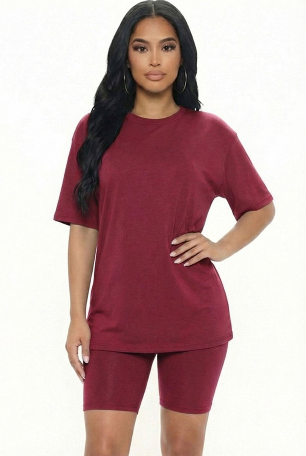 Loose Fit Top & Biker Shorts Set