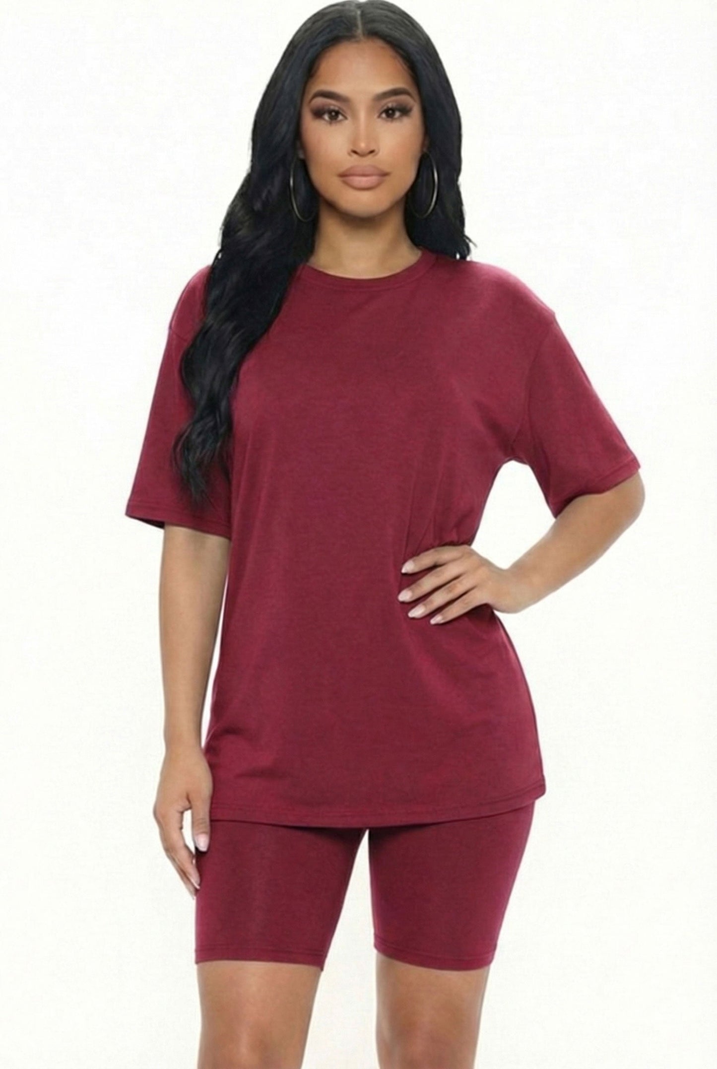 Loose Fit Top & Biker Shorts Set