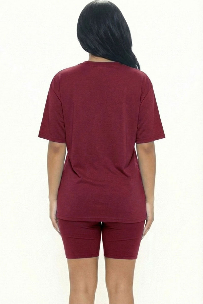 Loose Fit Top & Biker Shorts Set