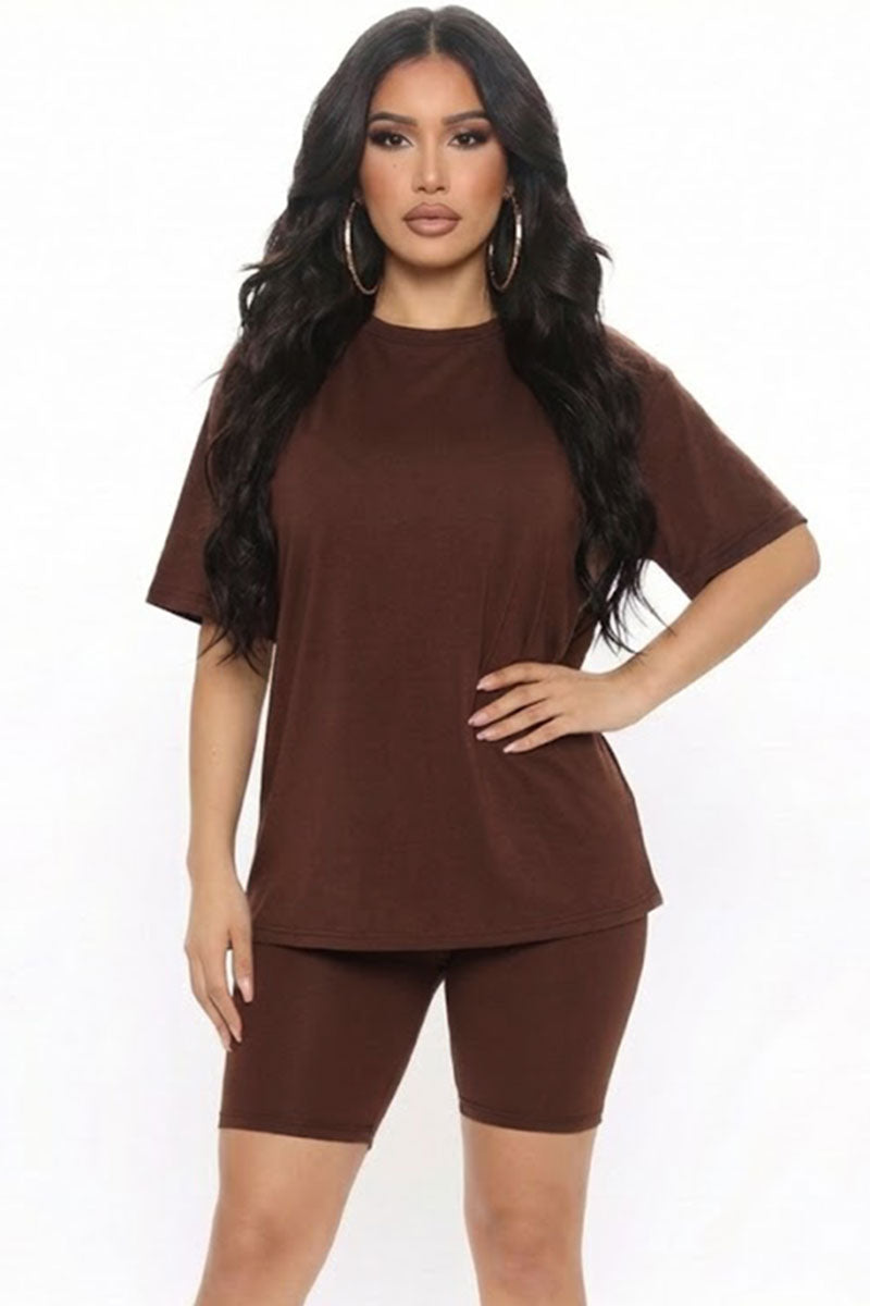 Loose Fit Top & Biker Shorts Set