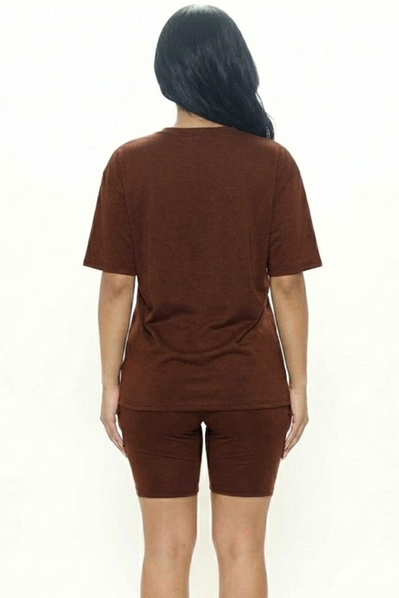 Loose Fit Top & Biker Shorts Set