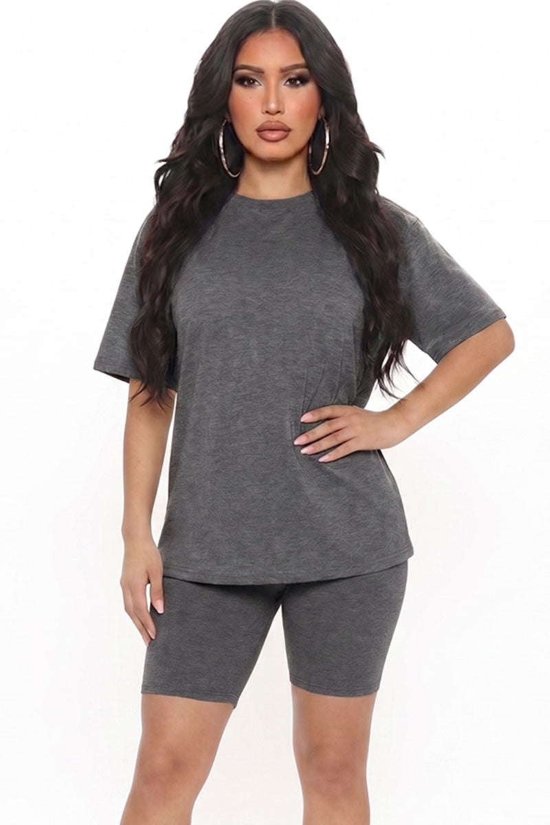 Loose Fit Top & Biker Shorts Set