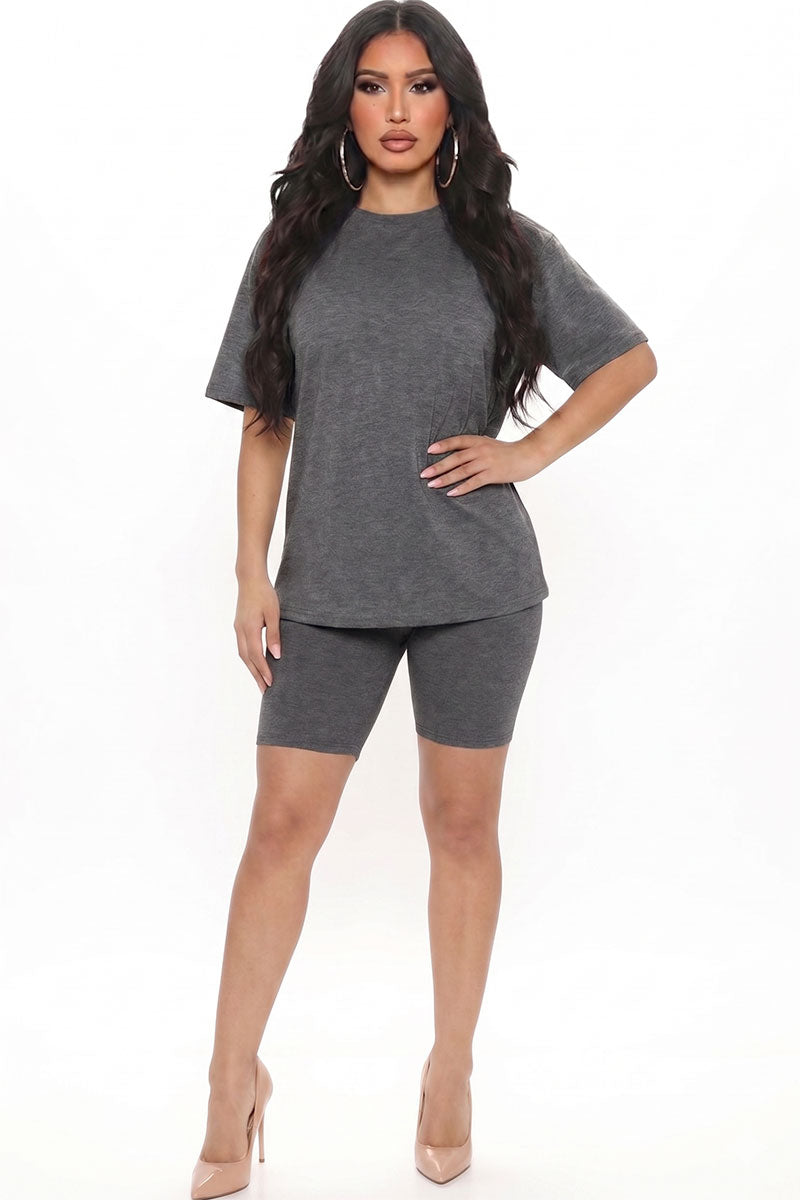 Loose Fit Top & Biker Shorts Set