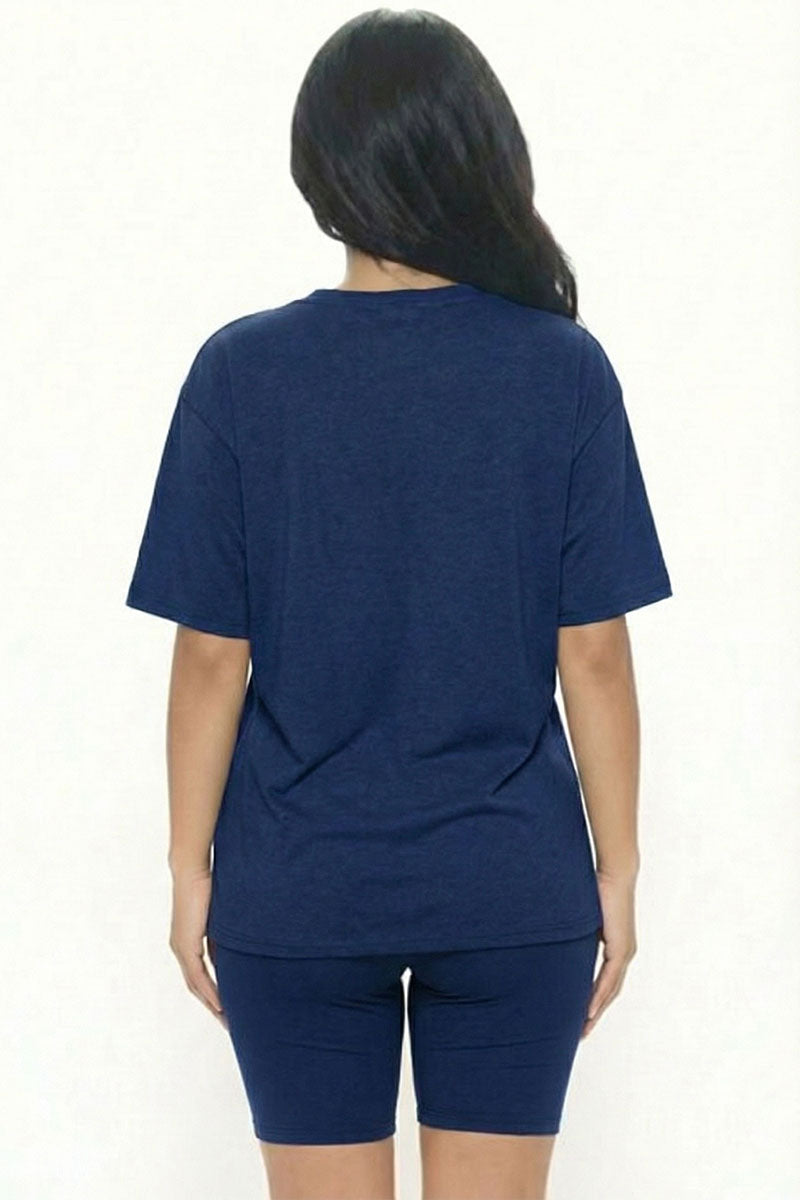 Loose Fit Top & Biker Shorts Set