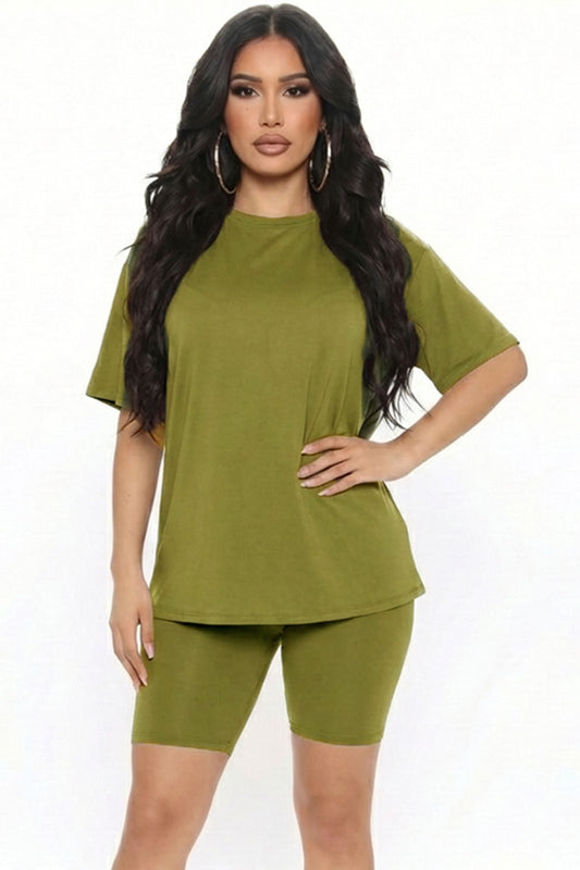 Loose Fit Top & Biker Shorts Set