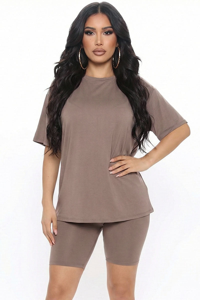 Loose Fit Top & Biker Shorts Set