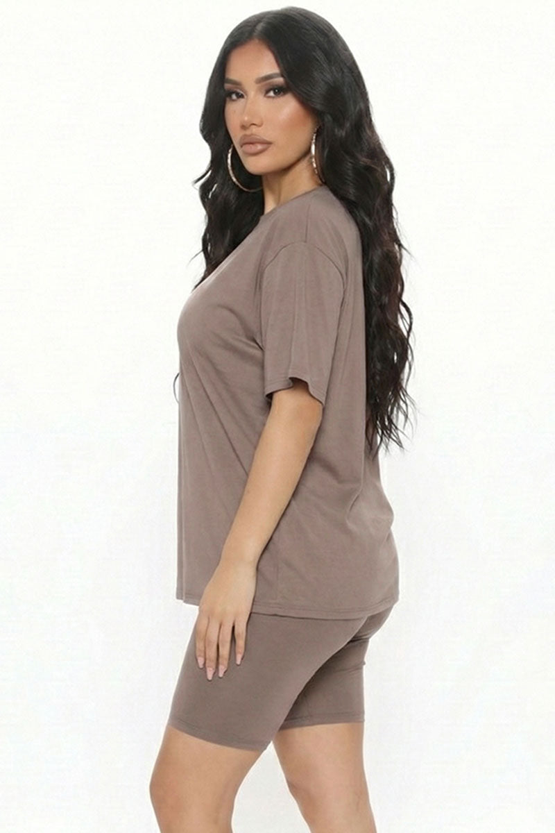 Loose Fit Top & Biker Shorts Set