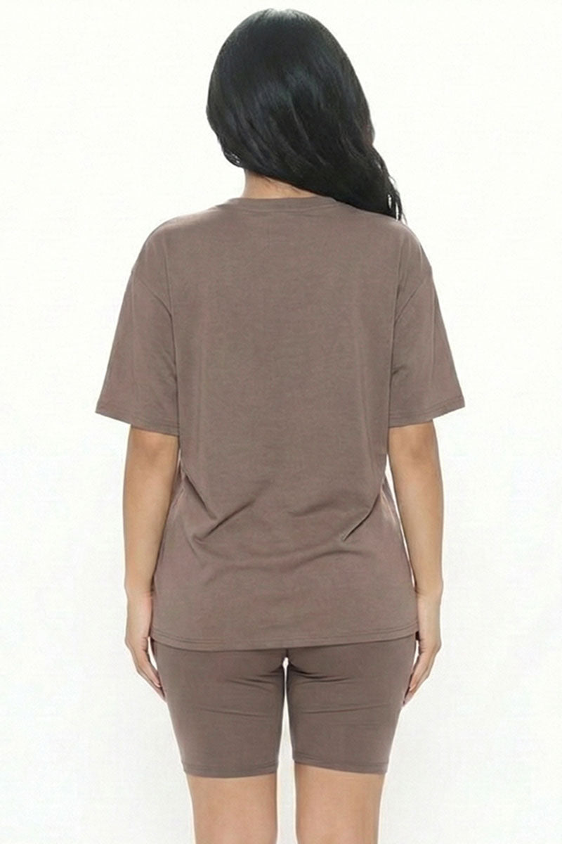 Loose Fit Top & Biker Shorts Set