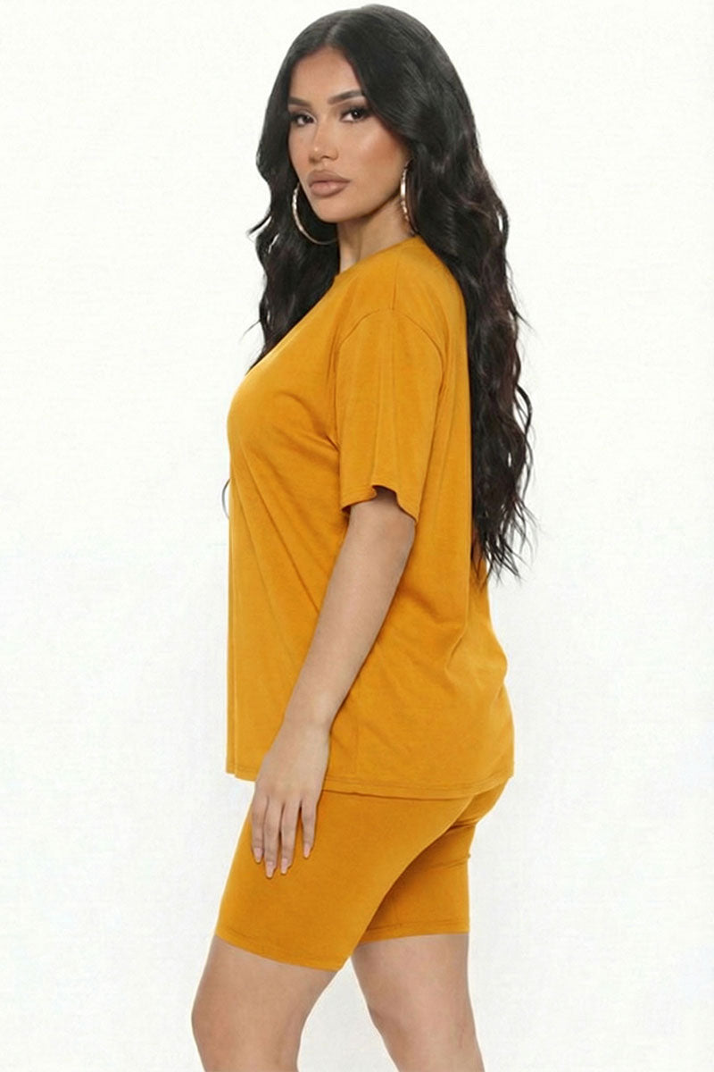 Loose Fit Top & Biker Shorts Set