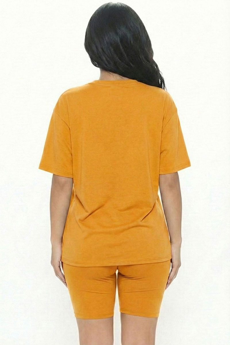 Loose Fit Top & Biker Shorts Set