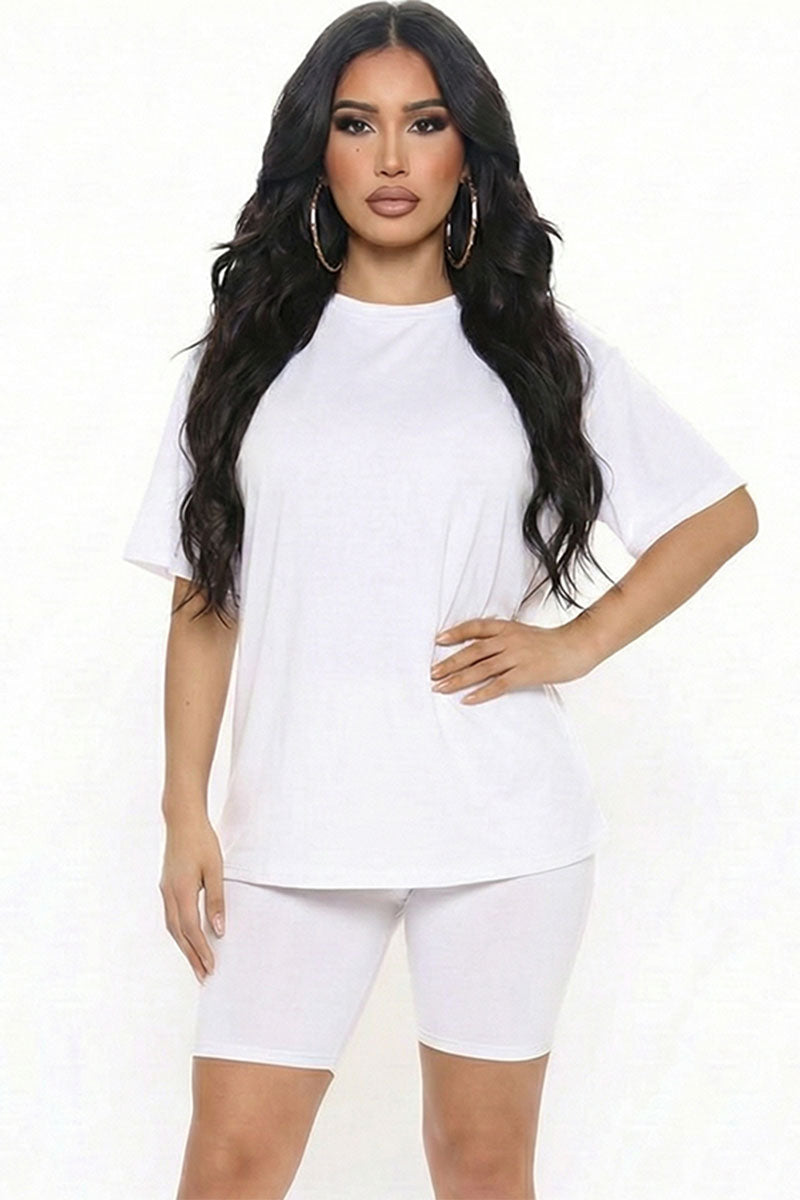 Loose Fit Top & Biker Shorts Set