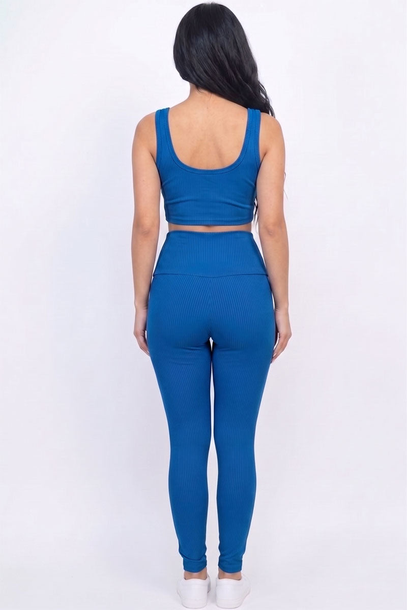Ribbed Crop Top & Leggings Set