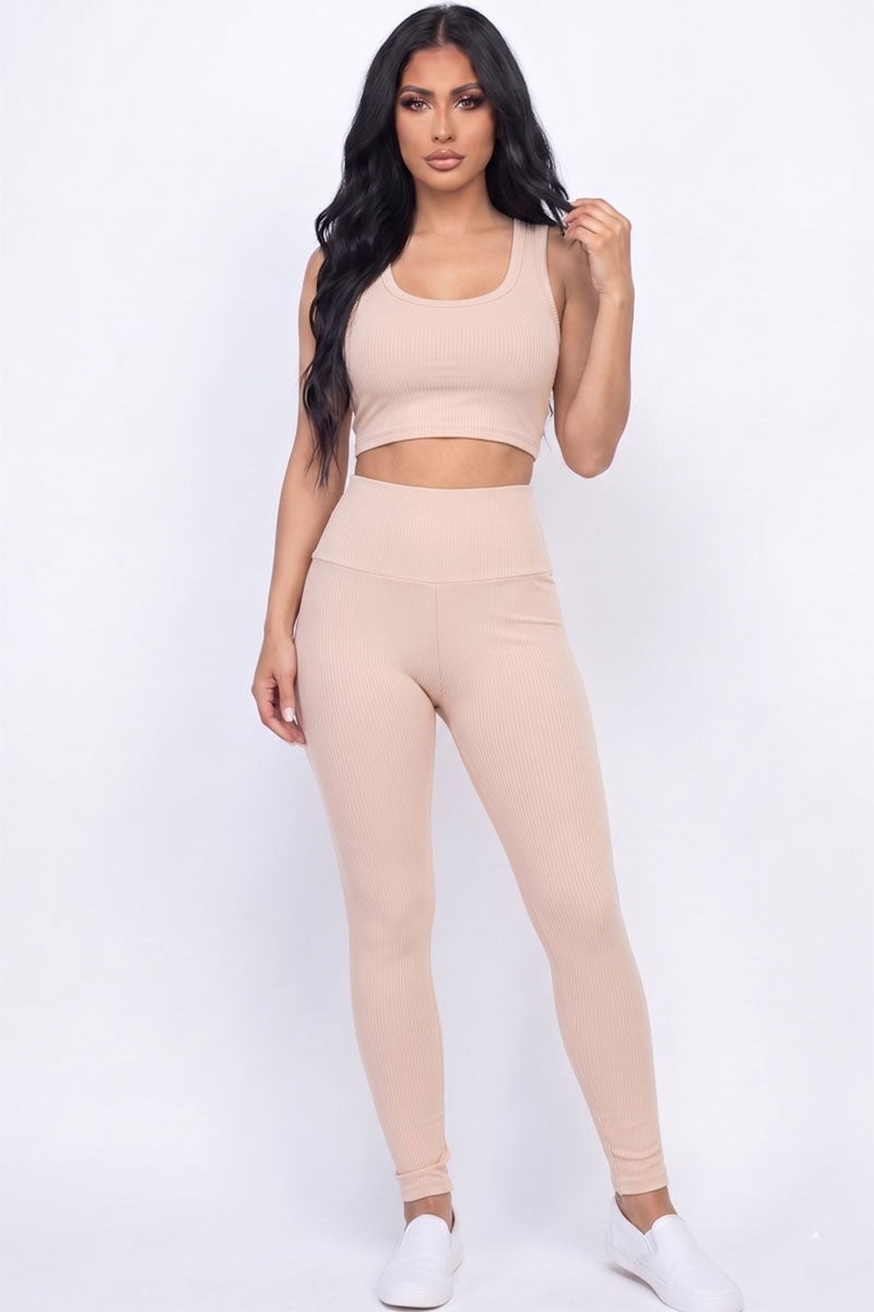 Ribbed Crop Top & Leggings Set