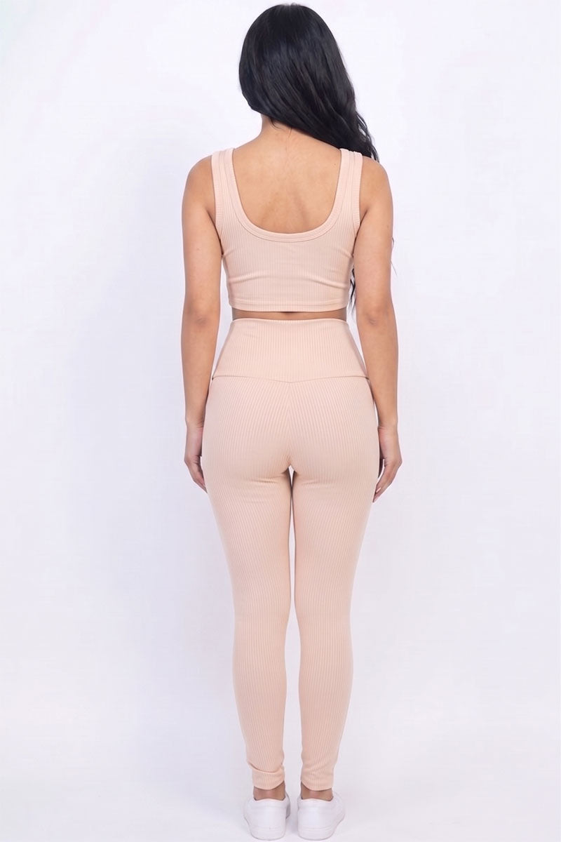 Ribbed Crop Top & Leggings Set