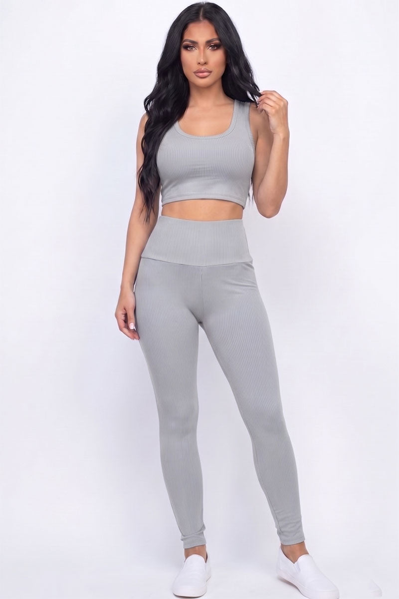 Ribbed Crop Top & Leggings Set