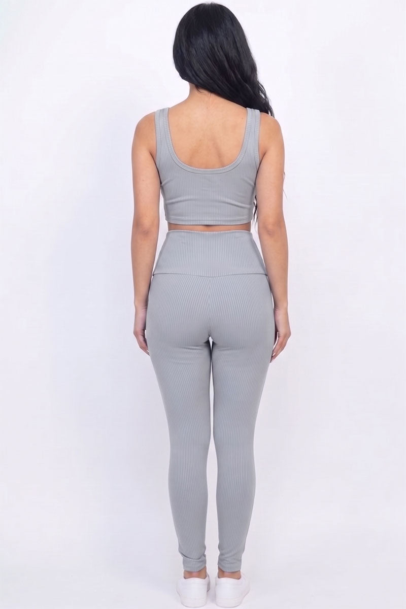 Ribbed Crop Top & Leggings Set