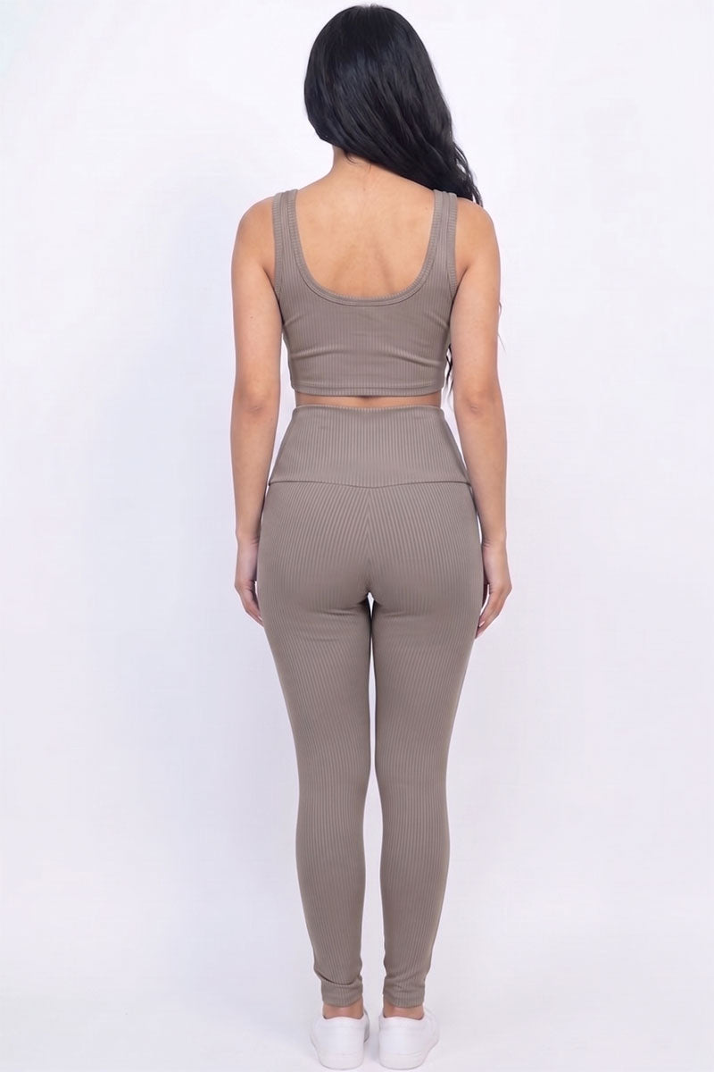 Ribbed Crop Top & Leggings Set