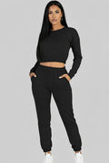 French Terry Elastic Waist Pullover & Joggers Set
