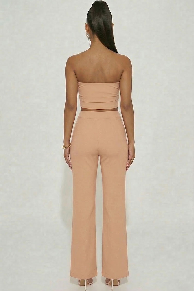 Strapless Corset Top & Flare Pants Set