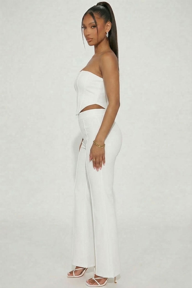 Strapless Corset Top & Flare Pants Set