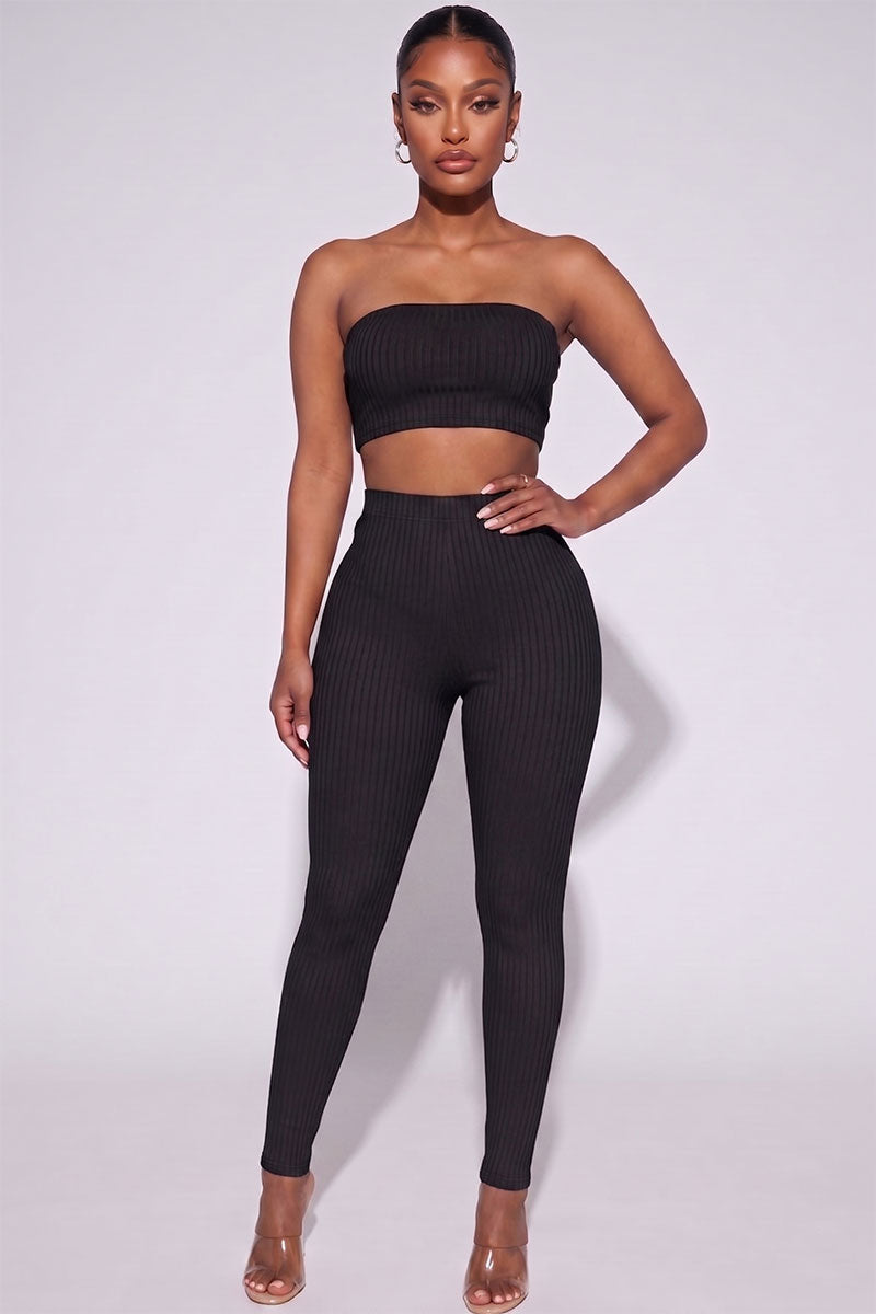 Ribbed Tube Top & Leggings Set