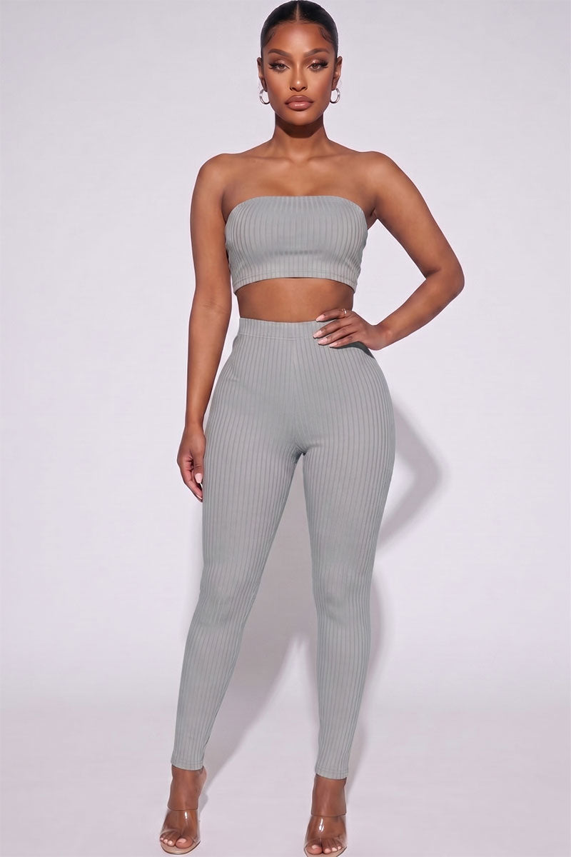 Ribbed Tube Top & Leggings Set