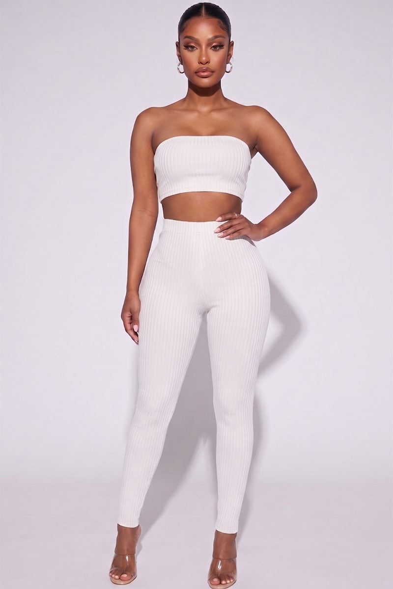 Ribbed Tube Top & Leggings Set