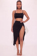 Crop Cami & Split Thigh Maxi Skirt Set