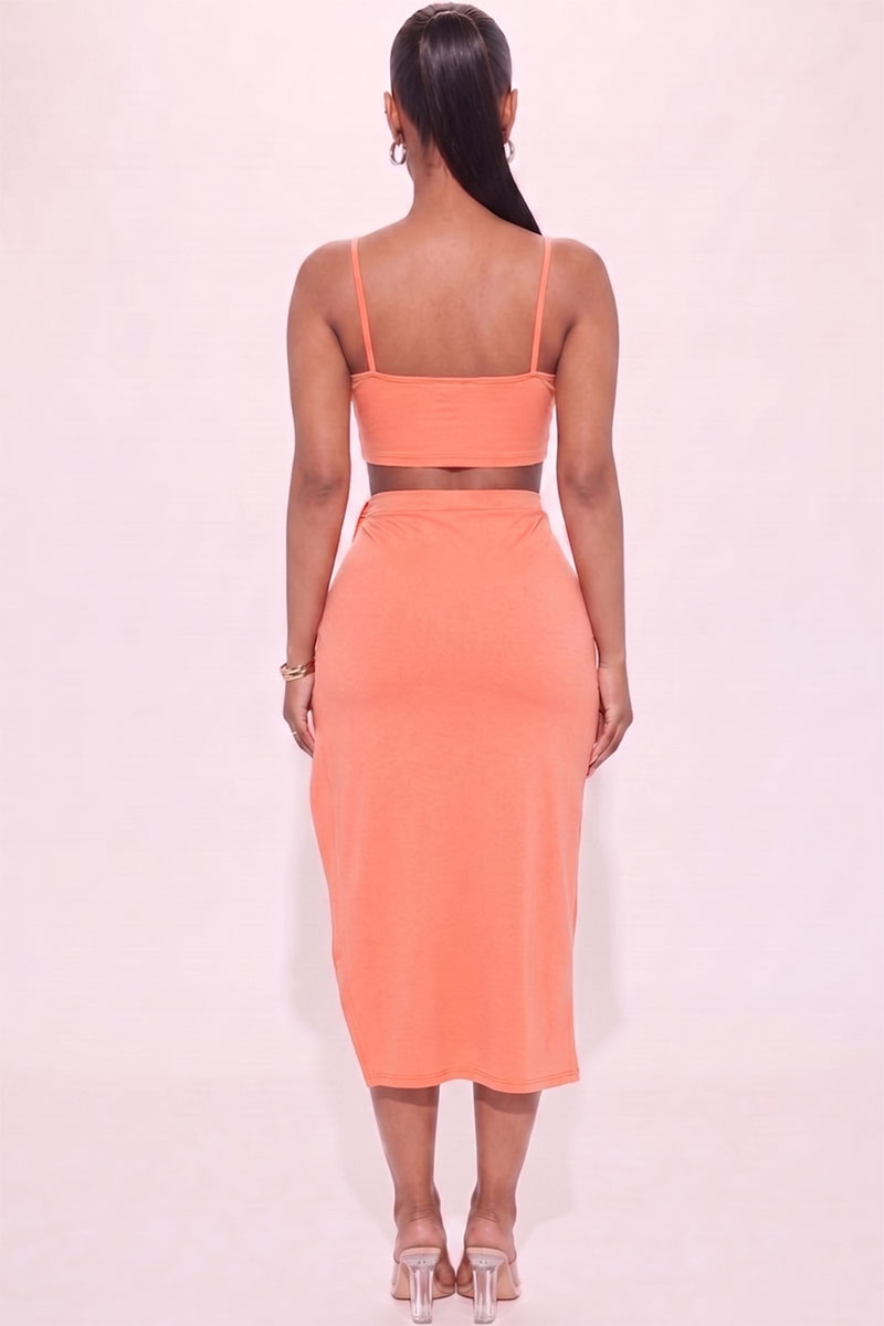 Crop Cami & Split Thigh Maxi Skirt Set