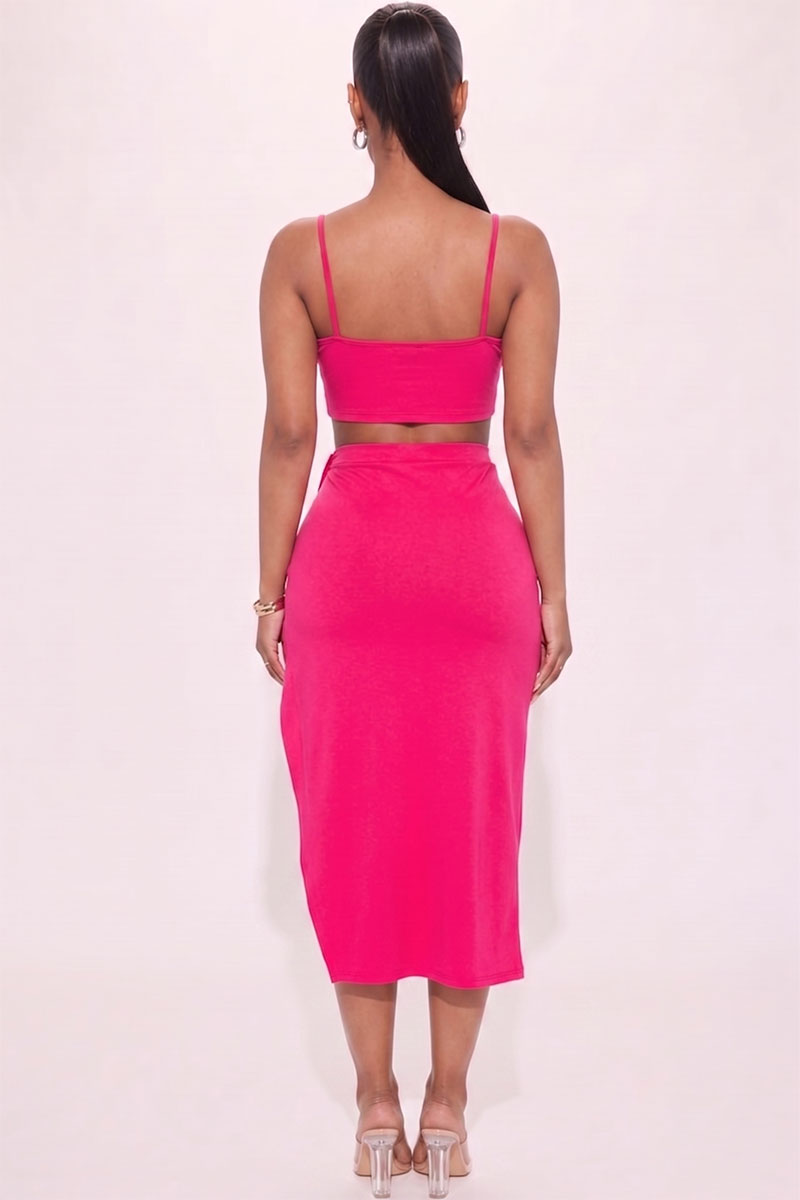 Crop Cami & Split Thigh Maxi Skirt Set
