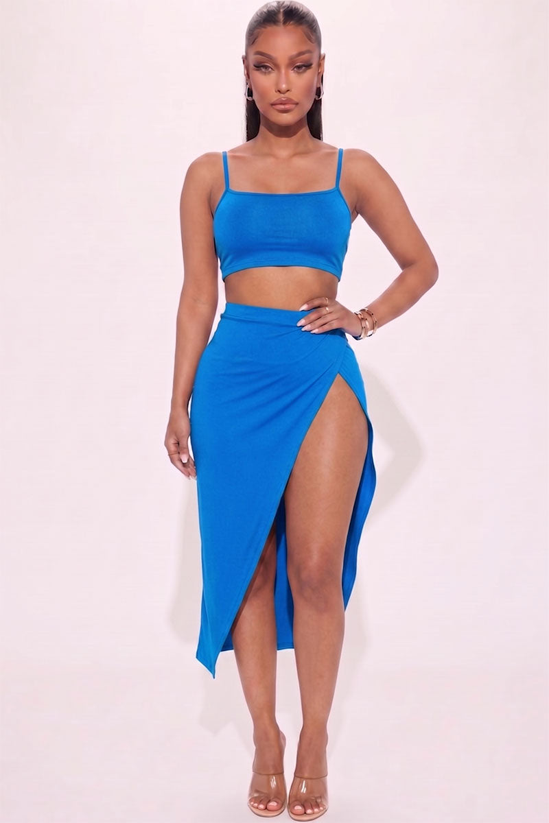 Crop Cami & Split Thigh Maxi Skirt Set