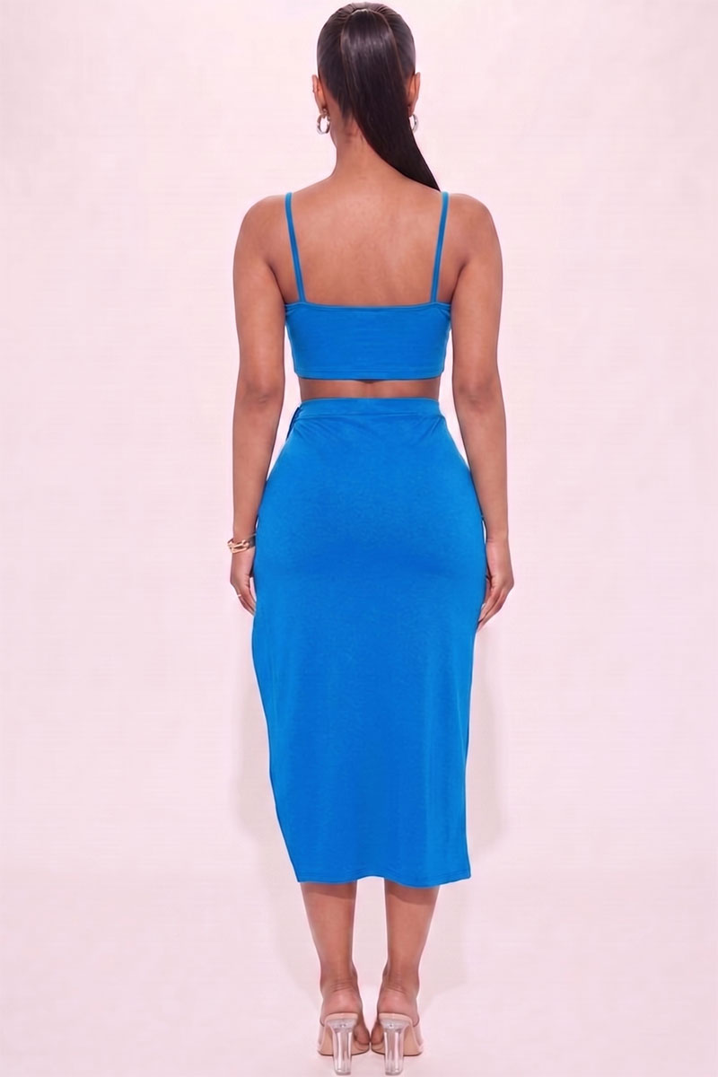 Crop Cami & Split Thigh Maxi Skirt Set