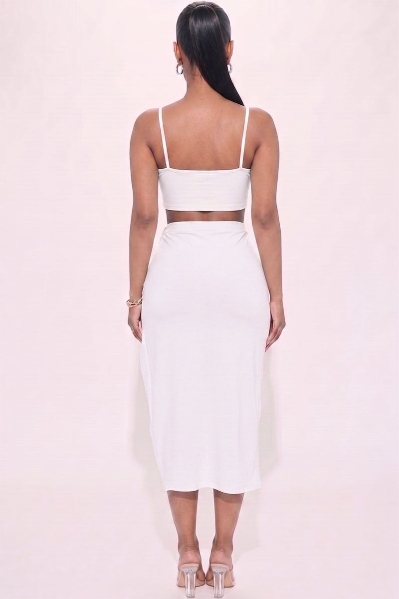Crop Cami & Split Thigh Maxi Skirt Set
