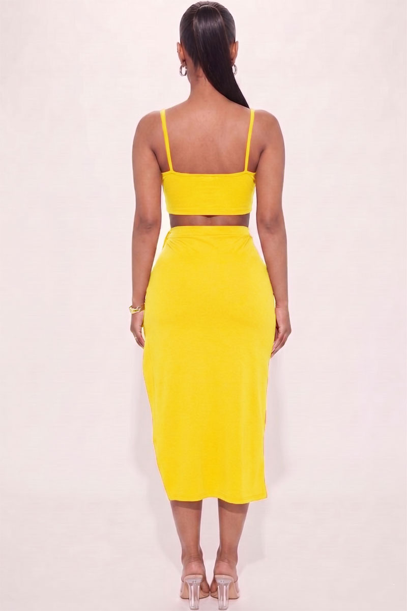 Crop Cami & Split Thigh Maxi Skirt Set