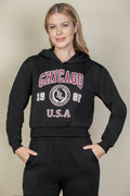 Graphic Drop Shoulder Pull Over Hoodie