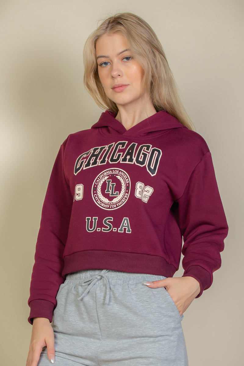Graphic Drop Shoulder Pull Over Hoodie