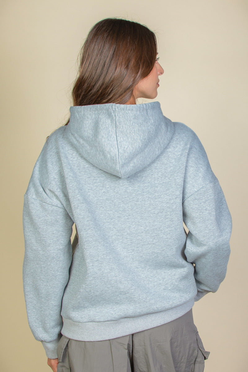 Graphic Kangaroo Pocket Drawstring Hoodie